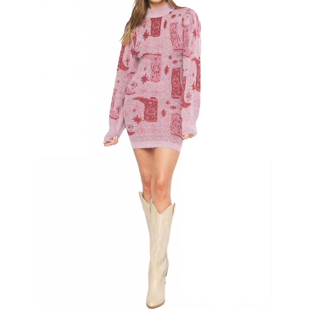 NEW ENTRO rhinestone cowgirl dress in pink - Picture 4 of 4